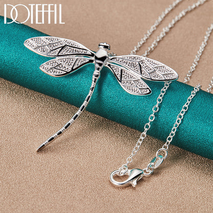 Sterling Silver Dragonfly Pendant Necklace by HitMyNeed