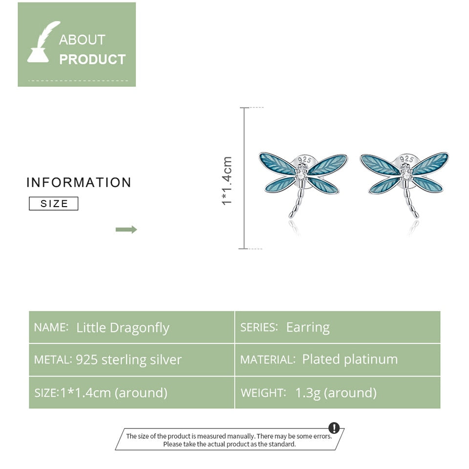 Sterling Silver Dragonfly Stud Earrings for Women by HitMyNeed