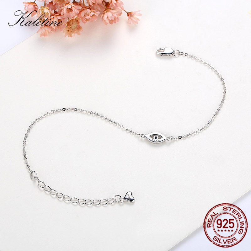 Sterling Silver Evil Eye Bracelet for Women by HitMyNeed