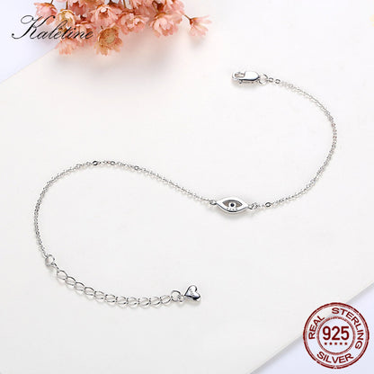 Sterling Silver Evil Eye Bracelet for Women by HitMyNeed