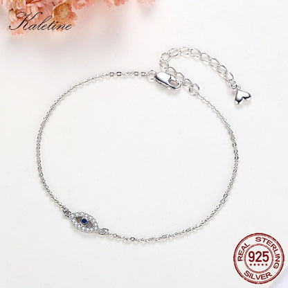 Sterling Silver Evil Eye Bracelet for Women by HitMyNeed