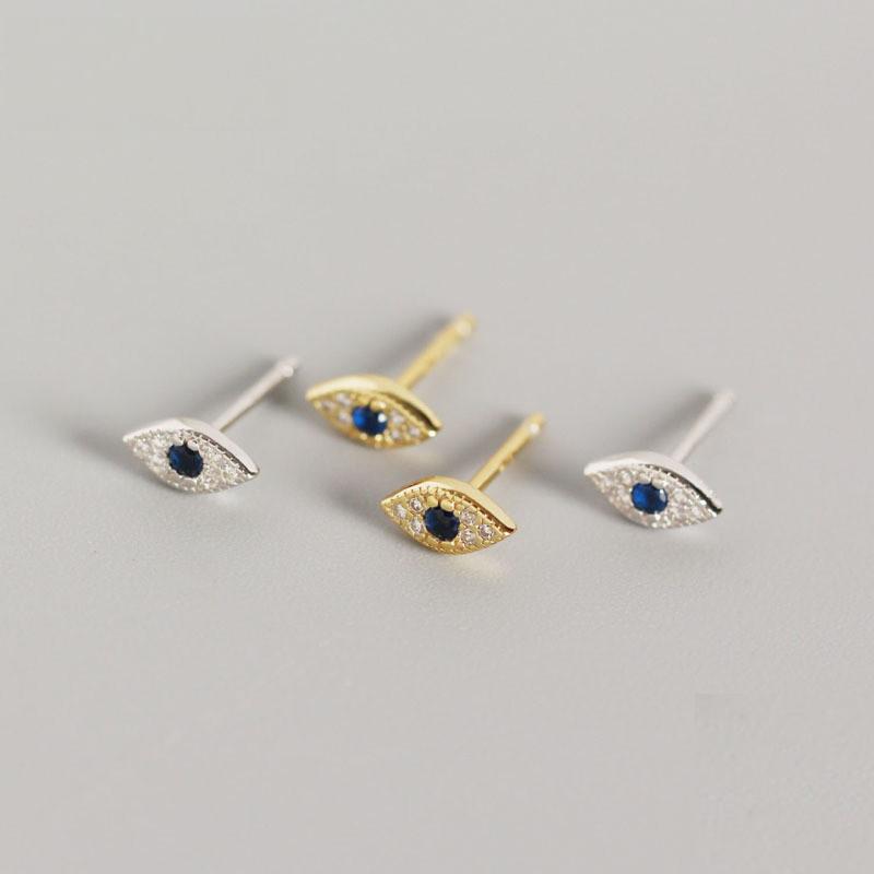 Sterling Silver Evil Eye Stud Earrings by HitMyNeed