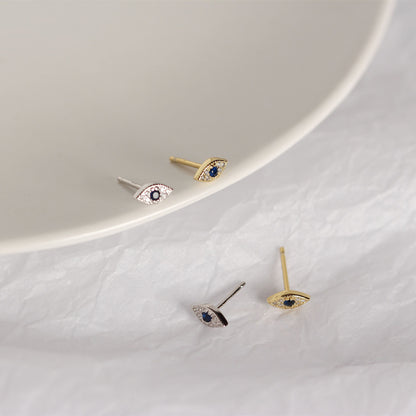 Sterling Silver Evil Eye Stud Earrings by HitMyNeed