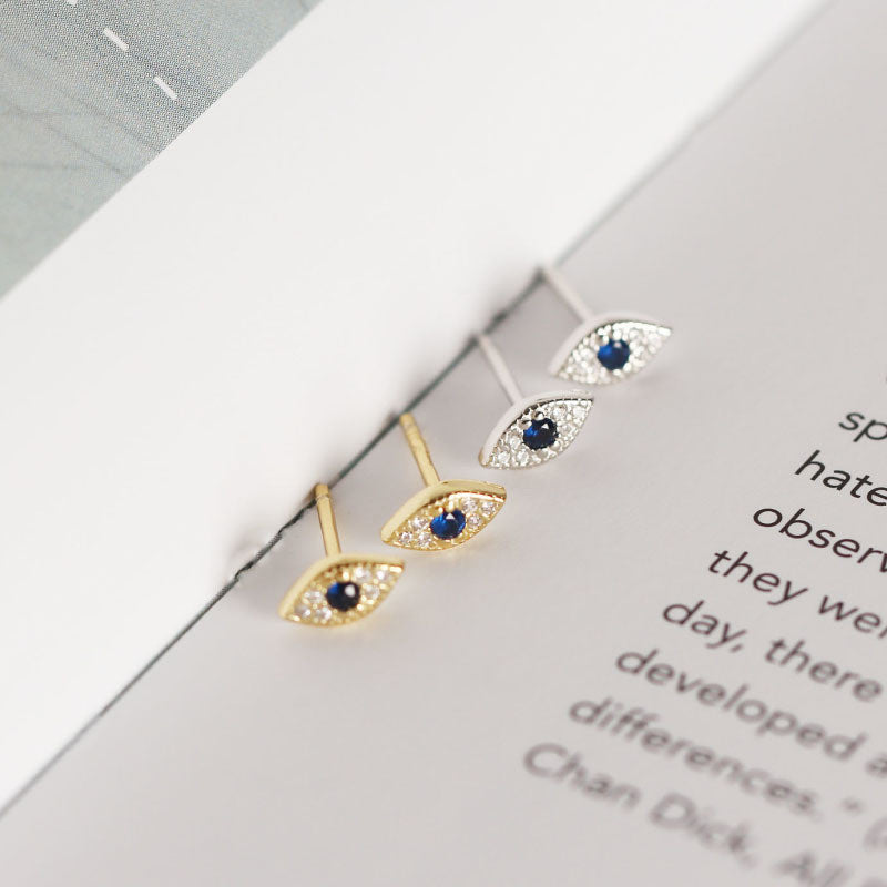 Sterling Silver Evil Eye Stud Earrings by HitMyNeed