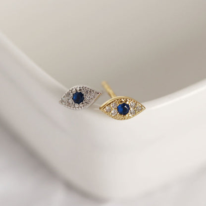 Sterling Silver Evil Eye Stud Earrings by HitMyNeed