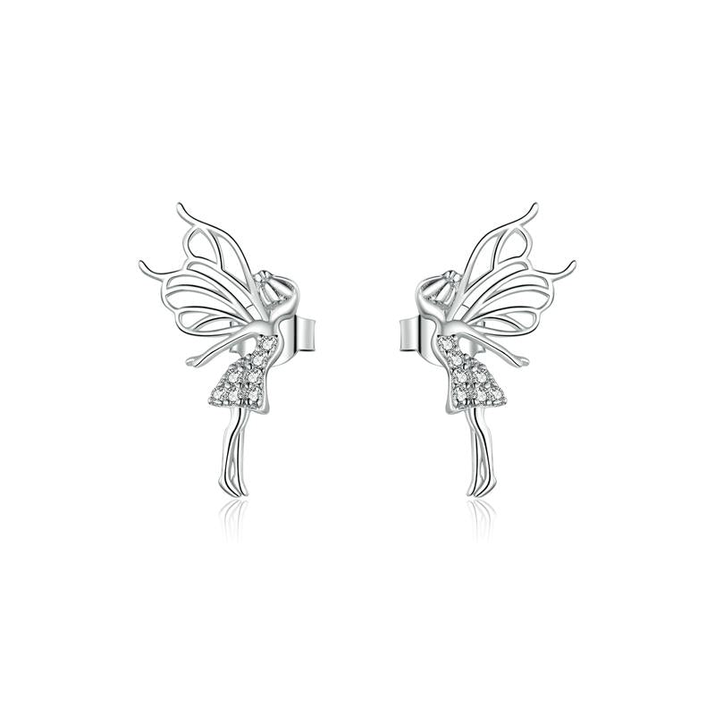 Sterling Silver Fairy Earrings with Cubic Zirconia by HitMyNeed