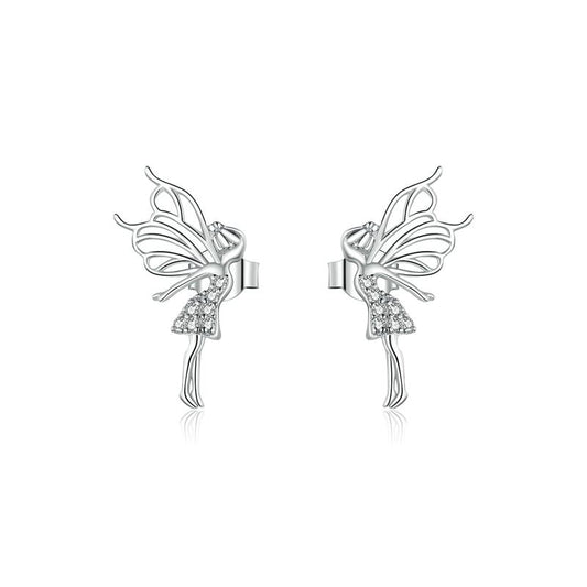 Sterling Silver Fairy Earrings with Cubic Zirconia by HitMyNeed