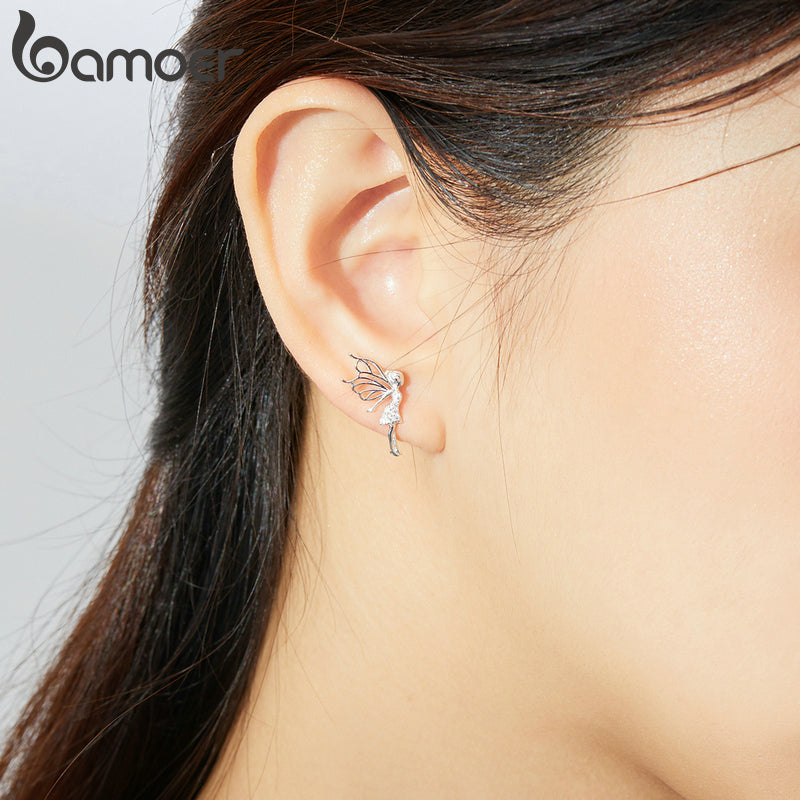 Sterling Silver Fairy Earrings with Cubic Zirconia by HitMyNeed