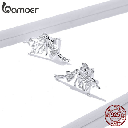 Sterling Silver Fairy Earrings with Cubic Zirconia by HitMyNeed