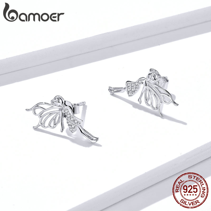 Sterling Silver Fairy Earrings with Cubic Zirconia by HitMyNeed