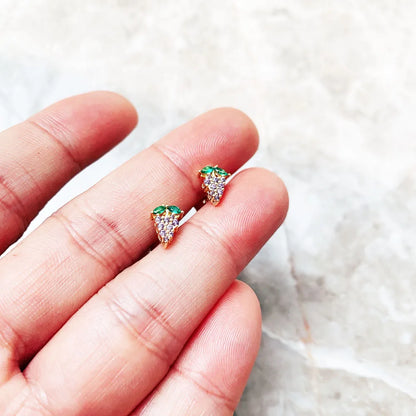 Sterling Silver Grape Stud Earrings with Zircon by HitMyNeed