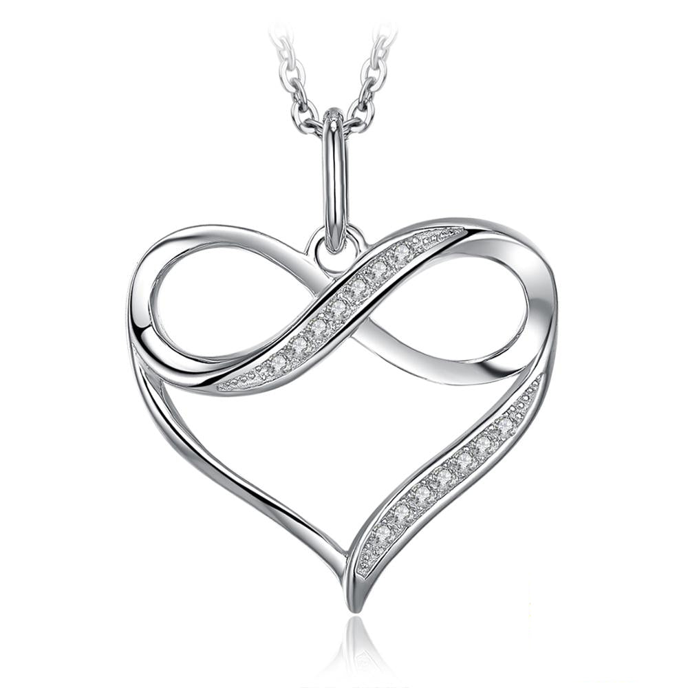 Sterling Silver Heart Infinity Pendant Necklace Charm by HitMyNeed
