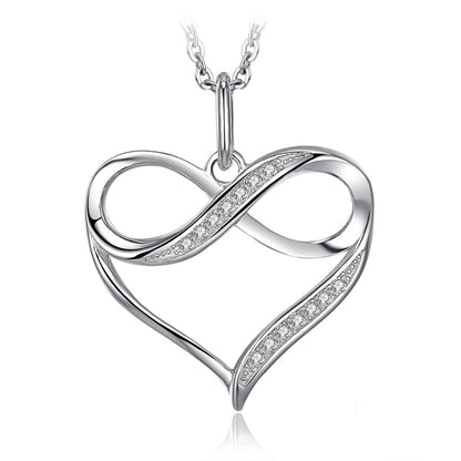 Sterling Silver Heart Infinity Pendant Necklace Charm by HitMyNeed