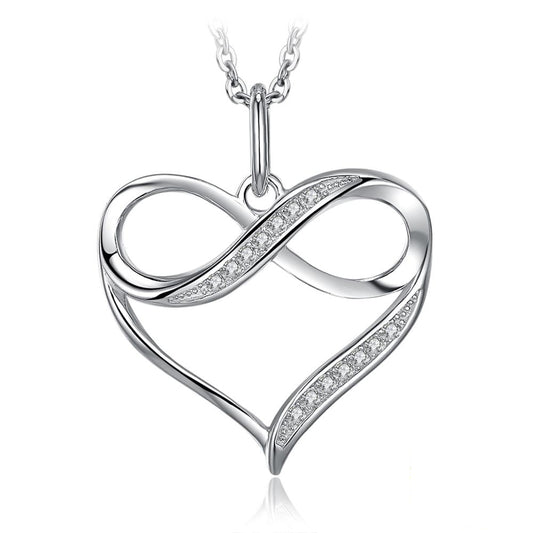 Sterling Silver Heart Infinity Pendant Necklace Charm by HitMyNeed