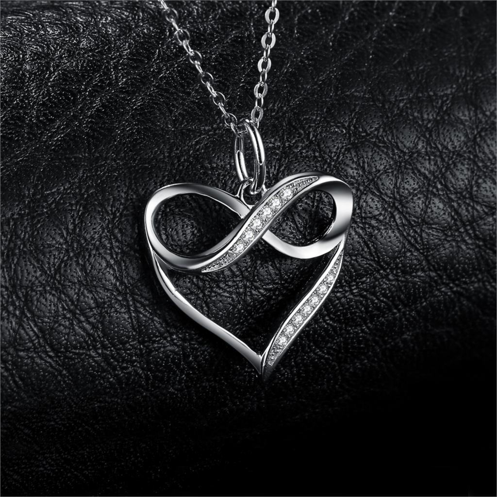 Sterling Silver Heart Infinity Pendant Necklace Charm by HitMyNeed