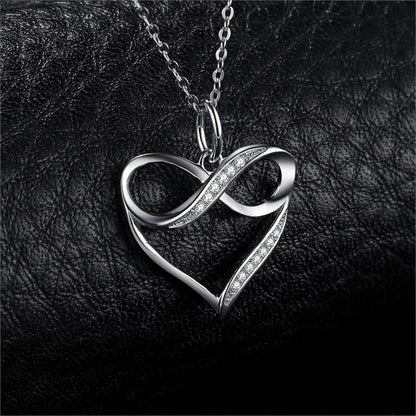 Sterling Silver Heart Infinity Pendant Necklace Charm by HitMyNeed