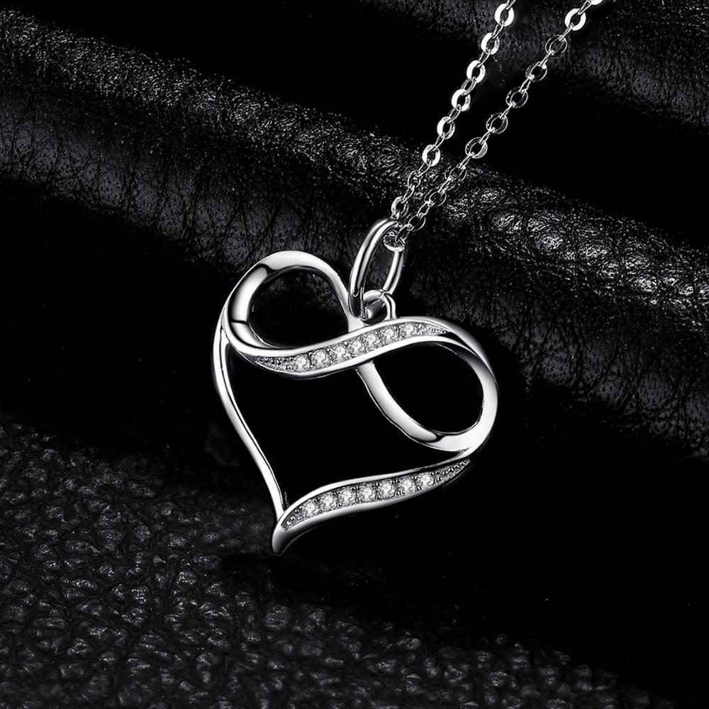Sterling Silver Heart Infinity Pendant Necklace Charm by HitMyNeed