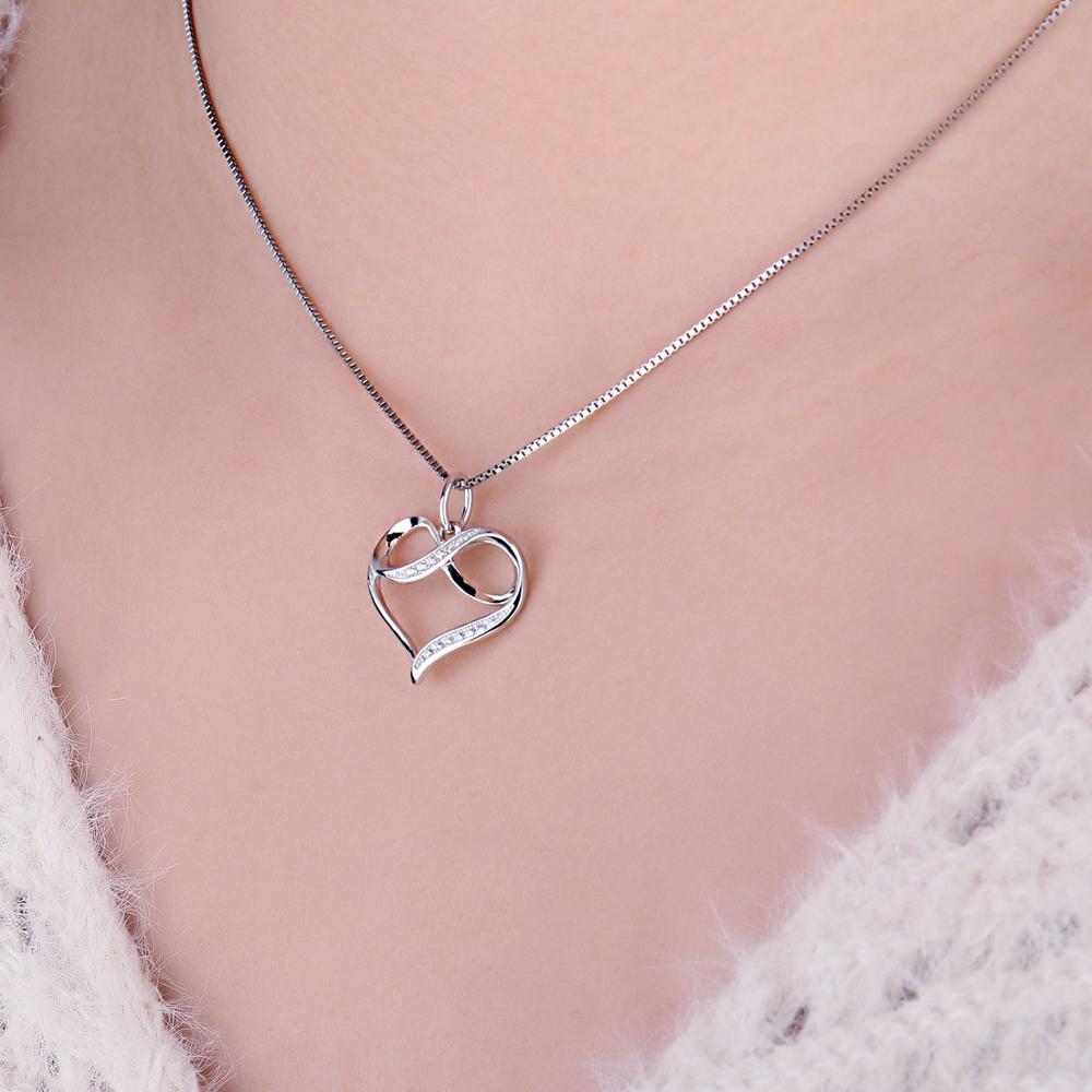 Sterling Silver Heart Infinity Pendant Necklace Charm by HitMyNeed