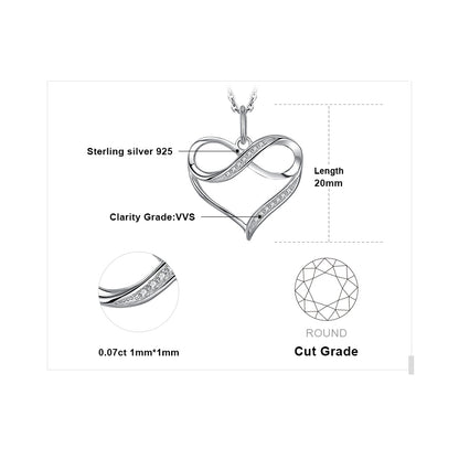 Sterling Silver Heart Infinity Pendant Necklace Charm by HitMyNeed