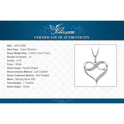 Sterling Silver Heart Infinity Pendant Necklace Charm by HitMyNeed