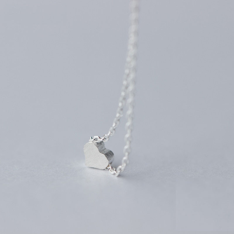 Sterling Silver Heart Pendant Necklace for Women by HitMyNeed