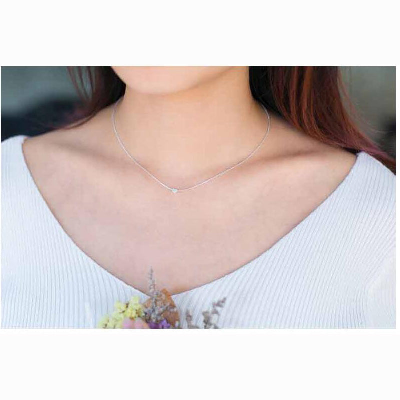 Sterling Silver Heart Pendant Necklace for Women by HitMyNeed
