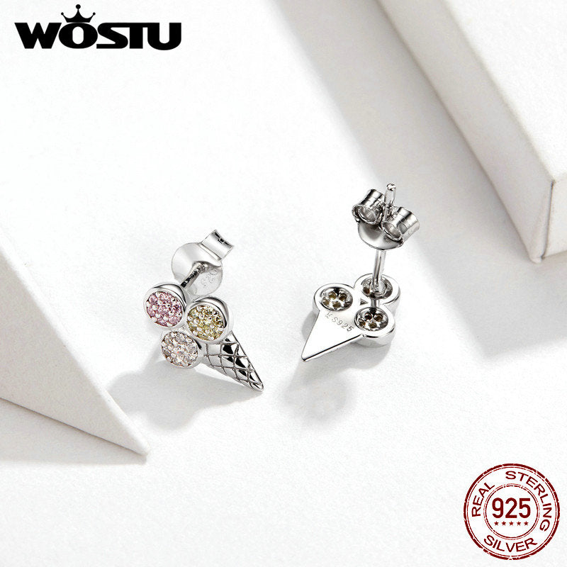 Sterling Silver Ice Cream Stud Earrings by HitMyNeed