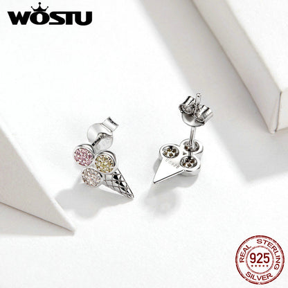 Sterling Silver Ice Cream Stud Earrings by HitMyNeed