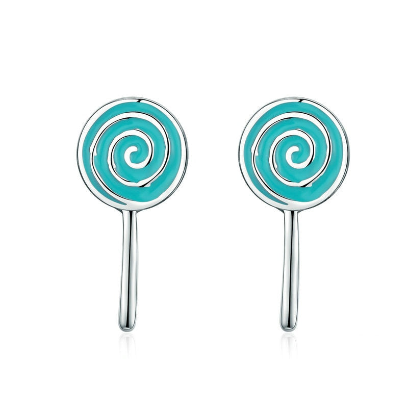 Sterling Silver Lollipop Stud Earrings for Women by HitMyNeed