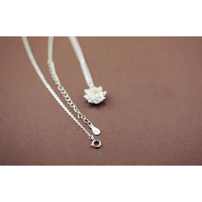 Sterling Silver Lotus Flower Pendant Necklace by HitMyNeed