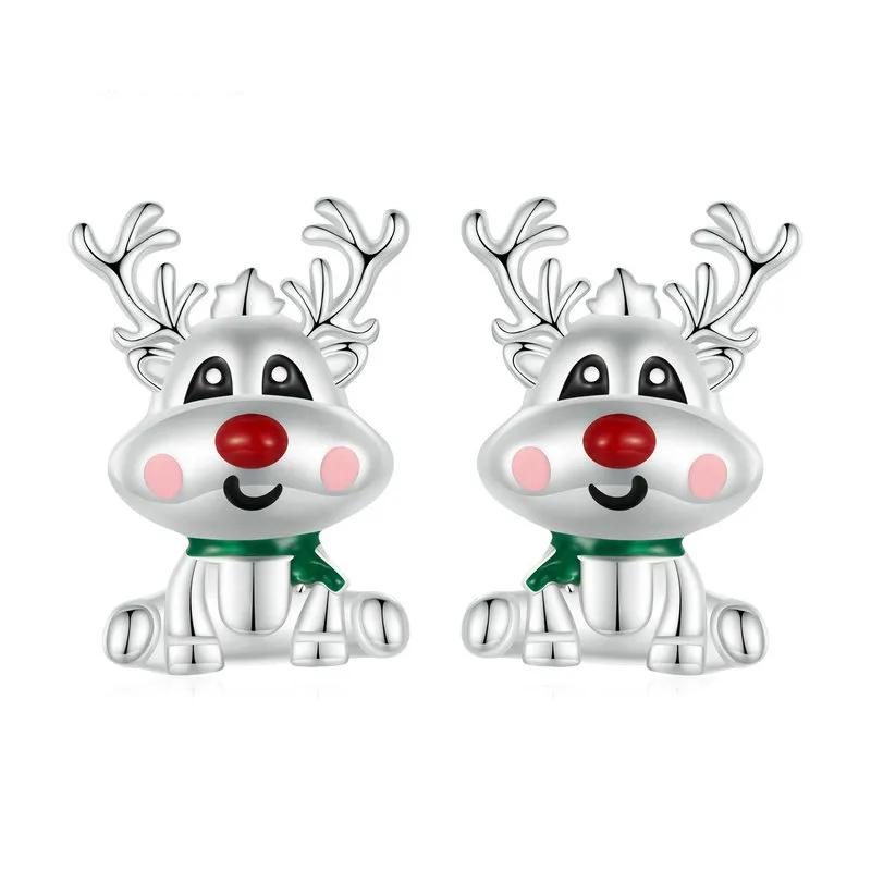 Sterling Silver Reindeer Stud Earrings by HitMyNeed