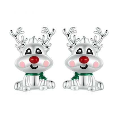 Sterling Silver Reindeer Stud Earrings by HitMyNeed