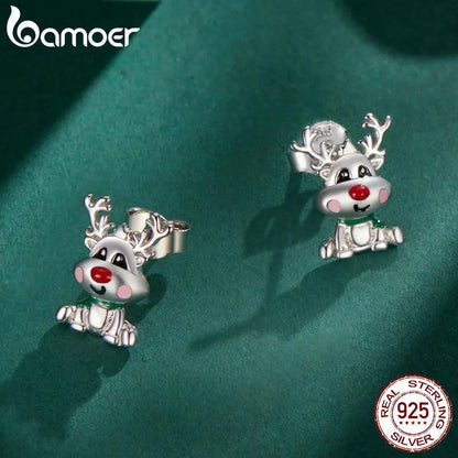 Sterling Silver Reindeer Stud Earrings by HitMyNeed