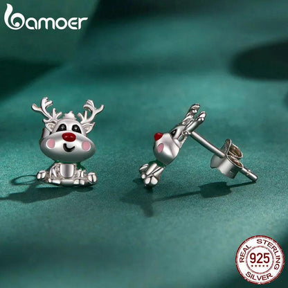 Sterling Silver Reindeer Stud Earrings by HitMyNeed