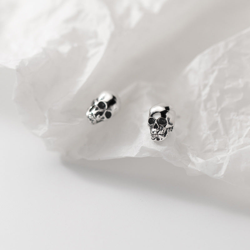 Sterling Silver Skull Stud Earrings for Women & Men by HitMyNeed
