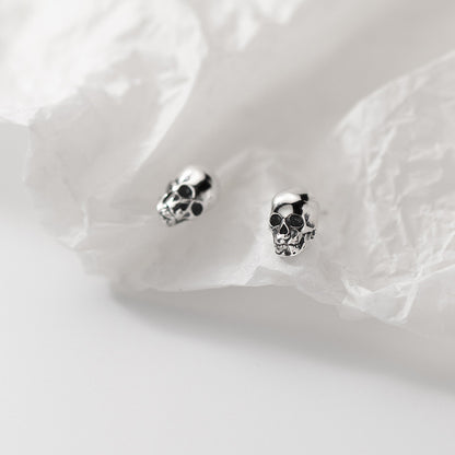 Sterling Silver Skull Stud Earrings for Women & Men by HitMyNeed