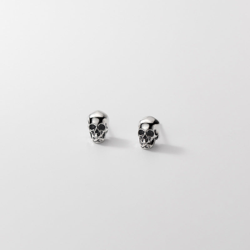 Sterling Silver Skull Stud Earrings for Women & Men by HitMyNeed