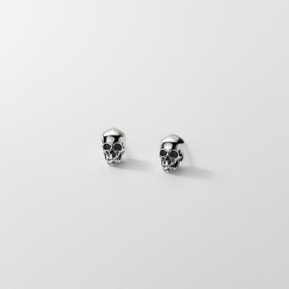Sterling Silver Skull Stud Earrings for Women & Men by HitMyNeed