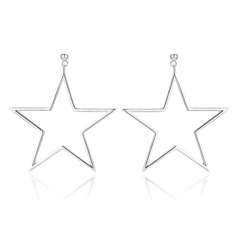 Sterling Silver Star Earrings for Women by HitMyNeed