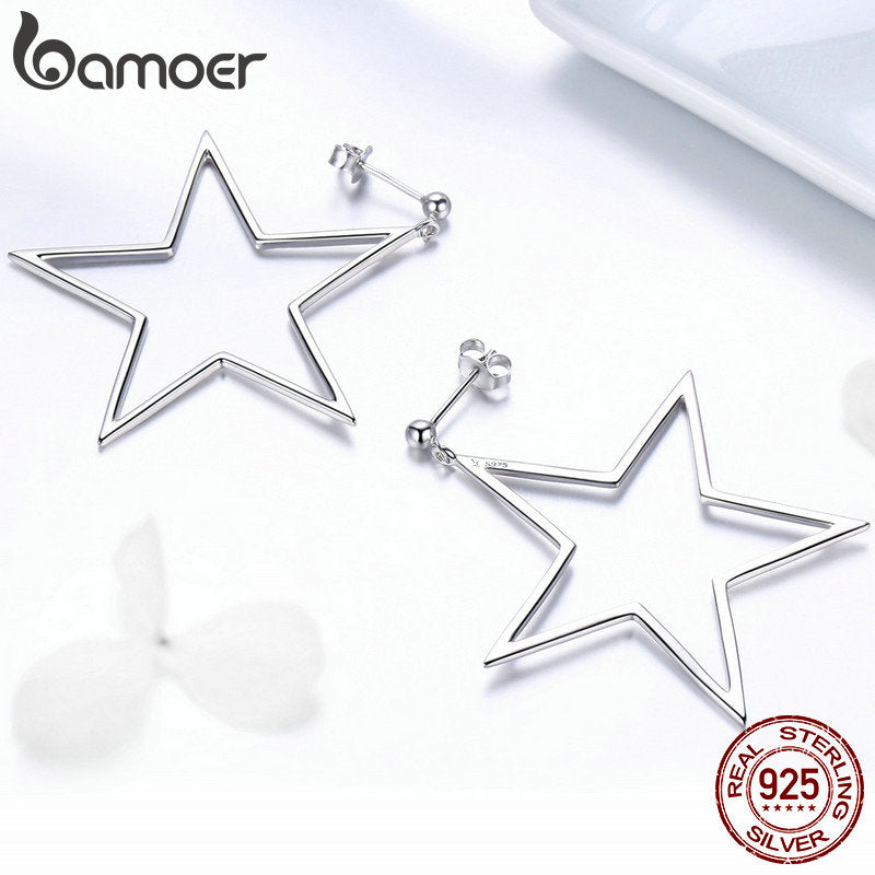 Sterling Silver Star Earrings for Women by HitMyNeed