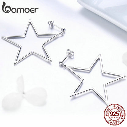 Sterling Silver Star Earrings for Women by HitMyNeed