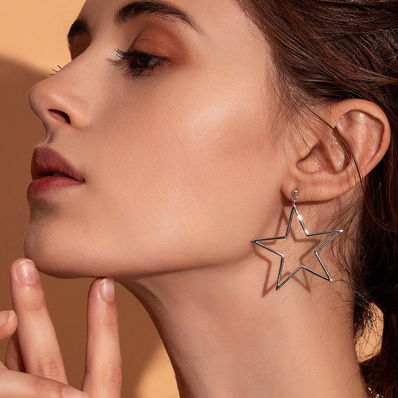 Sterling Silver Star Earrings for Women by HitMyNeed