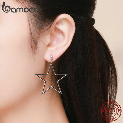 Sterling Silver Star Earrings for Women by HitMyNeed