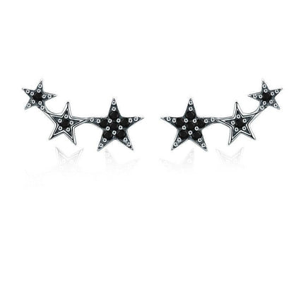 Sterling Silver Star Stud Earrings for Women by HitMyNeed