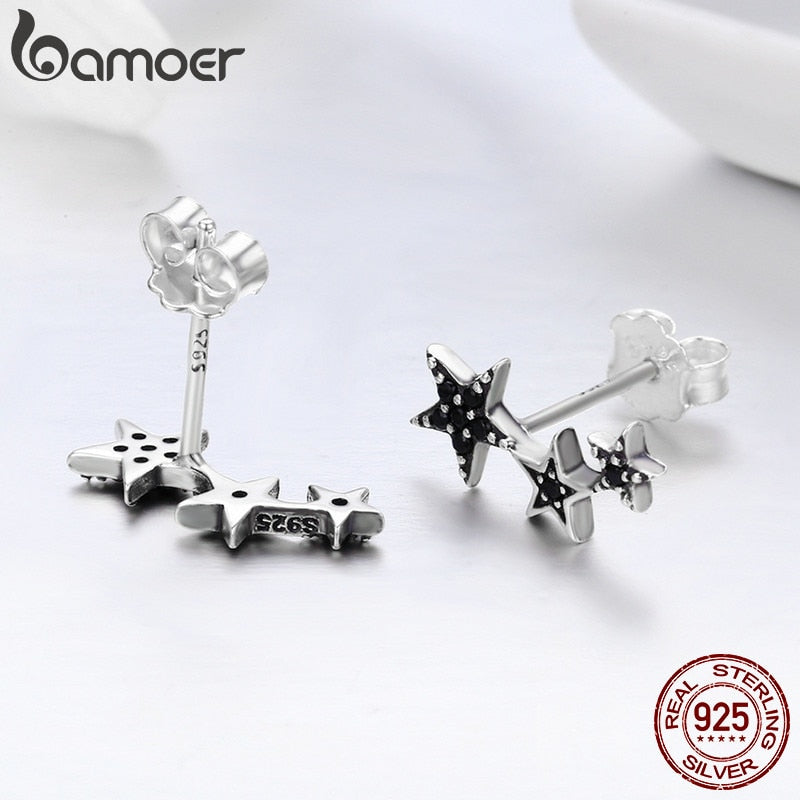 Sterling Silver Star Stud Earrings for Women by HitMyNeed