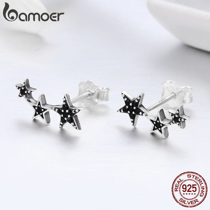 Sterling Silver Star Stud Earrings for Women by HitMyNeed