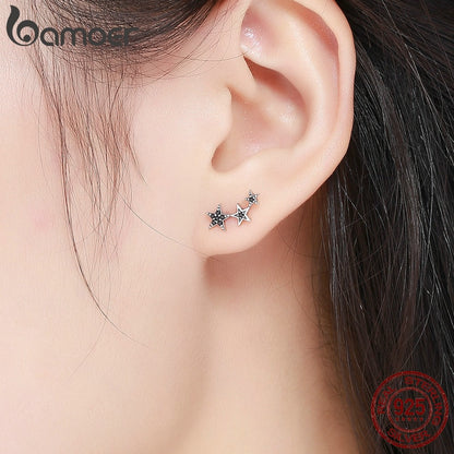 Sterling Silver Star Stud Earrings for Women by HitMyNeed