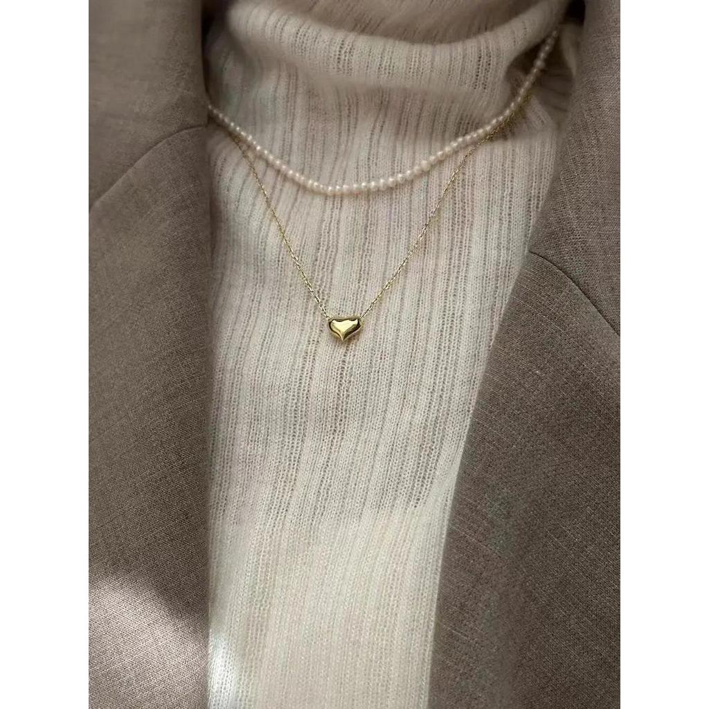 Sterling Silver Tiny Heart Necklace gold by HitMyNeed