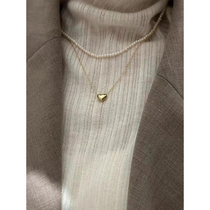 Sterling Silver Tiny Heart Necklace gold by HitMyNeed