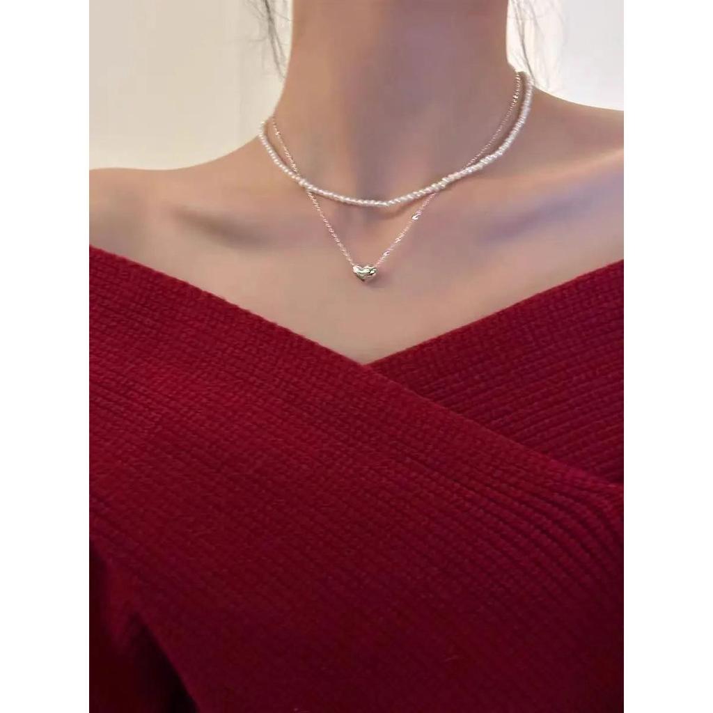 Sterling Silver Tiny Heart Necklace white-gold by HitMyNeed